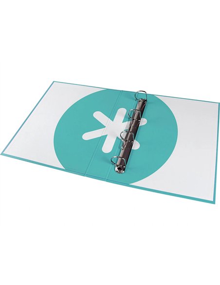 Classeur antartik 4 anneaux end 40mm a4+ carton remborde coloris menthe.