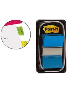 Marque-pages post-it standard index 25x44mm 50f coloris bleu.