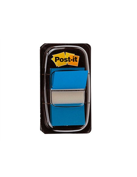 Marque-pages post-it standard index 25x44mm 50f coloris bleu.