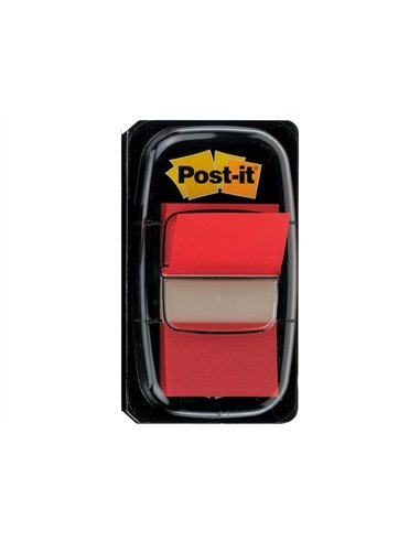 Marque-pages post-it standard index 25x44mm 50f coloris rouge.