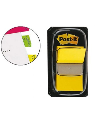 Marque-pages post-it standard index 25x44mm 50f coloris jaune.