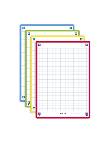 Fiches bristol oxford revision 2.0 a6 non perforee 32 fiches/film q5x5 carton assorti.
