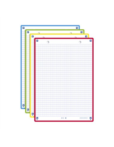 Fiches bristol oxford revision 2.0 a5 perforee 32 fiches/film q5x5 couleur assorties.
