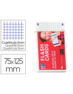 Fiches bristol oxford flash 2.0 75x125mm 32 fiches /film q5x5 cadre blanc.