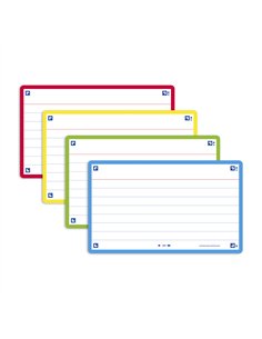 Fiches bristol oxford flash 2.0 75x125mm 32 fiches/film l7mm couleur assorties. 2