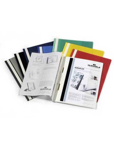 Chemise durable duraplus documents non perforés a4 21x29,7cm lamelle extra large couverture transparente coloris rouge