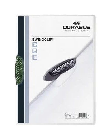 Chemise presentation durable swingclip a4 polypropylene translucide 30f clip pivotant coloris vert