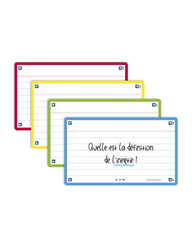 Fiches bristol oxford flash 2.0 75x125mm 32 fiches/film l7mm couleur assorties.