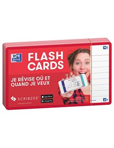 Fiches bristol oxford flash 2.0 75x125mm 32 fiches/film l7mm cadre rouge. 2
