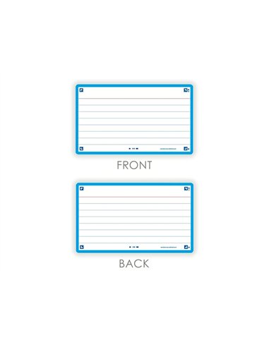 Fiches bristol oxford flash 2.0 75x125mm 32 fiches/film l7mm cadre turquoise.