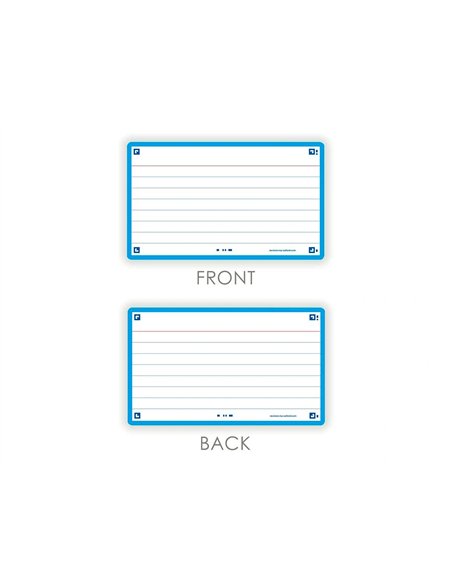 Fiches bristol oxford flash 2.0 75x125mm 32 fiches/film l7mm cadre turquoise.