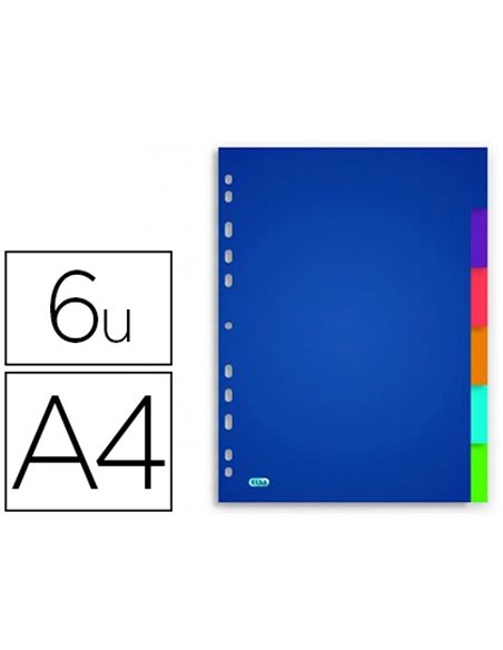 Intercalaire oxford polypropylène color life 6 positions a4 210x297mm réutilisable perforation indéchirable translucide.