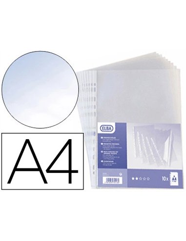 Pochette oxford polypropylène lisse perforée antistatique a4 210x297mm sachet 50 unités.