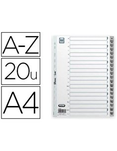 Intercalaire oxford polypropylène souple gris 20 positions a4 210x297mm désignation alphabétique onglets bicolores.