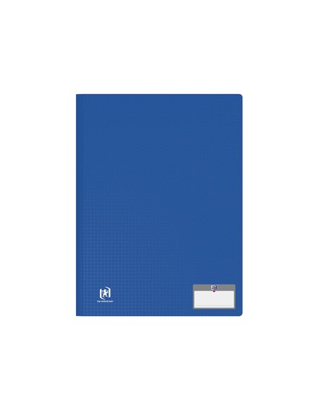 Protege documents memphis oxford couverture en polypropylene opaque 20 vues coloris bleu.