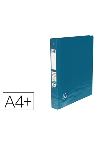 Classeur hamelin oxford school life oceanis a4+ dos 40 mm 4 anneaux rond polypropylene recycle opaque.