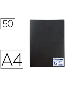 Protège-documents elba memphis polypropylène couverture semi-rigide 50 pochettes 100 vues a4 210x297mms coloris noir.