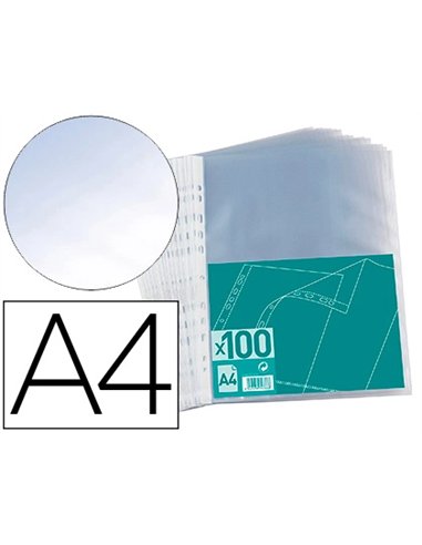 Pochette elba perforée polypropylène transparent grainé format a4 incolore sachet 100 unités.