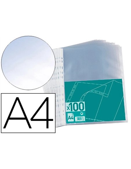 Pochette elba perforée polypropylène transparent grainé format a4 incolore sachet 100 unités.
