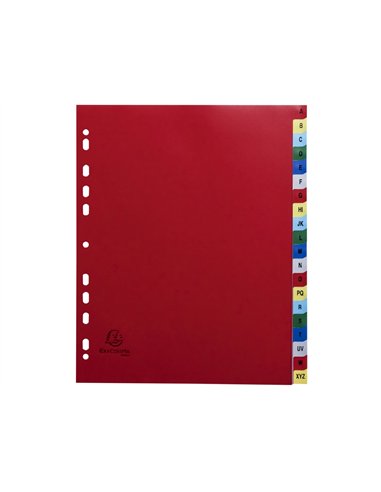 Intercalaire exacompta a4+ alphabethique a-z pp 20 onglets index + coloris assortis.