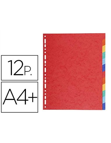 Intercalaire exacompta carte marbrée recyclée 220g 12 positions xxl coloris vifs.