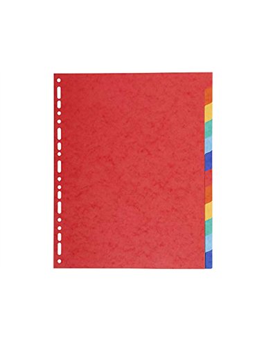 Intercalaire exacompta carte marbrée recyclée 220g 12 positions xxl coloris vifs.