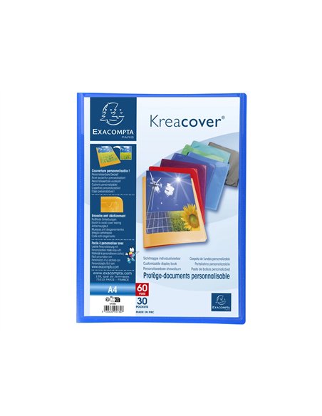 Porte-vues exacompta krea cover pp 60 vues coloris assortis.