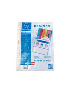 Pochette perforee exacompta a4 pp lisse 7/100eme 75 microns paquet 100 unites.