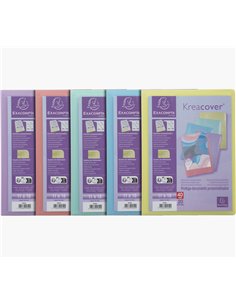 Porte-documents exacompta kreacover polypropylene 110x150mm 40vues assortiment pastel.