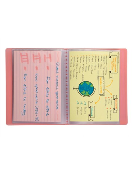 Porte-documents exacompta kreacover polypropylene 110x150mm 40vues assortiment pastel.