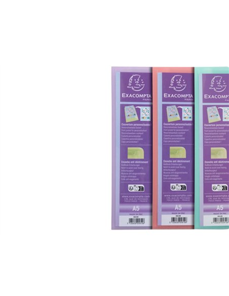 Porte-documents exacompta kreacover a5 polypropylene 180x230mm 40vues assortiment pastel.