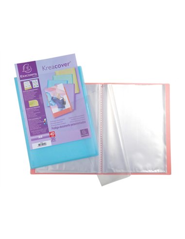 Porte-documents exacompta kreacover a4 polypropylene 60vues assortiment pastel.