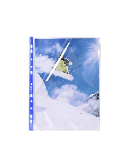 Pochette perforee exacompta stop doc a4 pp lisse 6/100eme 60 microns paquet 25 unites.