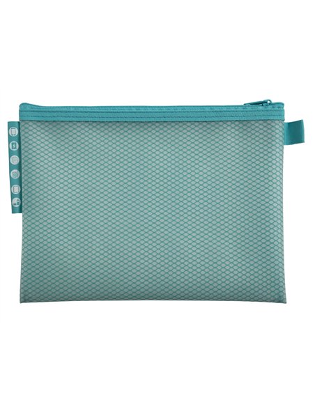 Pochette zip exacompta eva a5 chromaline coloris pastel assortis.