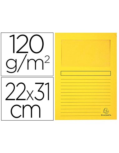 Chemise exacompta forever carte recyclée 120g 22x31cm fenêtre coloris jaune paquet 25 unités.