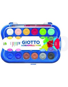 Lot de 24 mini aquarelles Giotto, 23 mm – Couleurs vives – Empêche la dispersion de l'eau