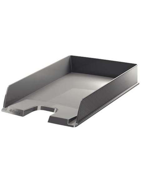 Corbeille à documents Esselte Europost - Format vertical - A4 - Emplacement pour étiquette d'identification - Gris