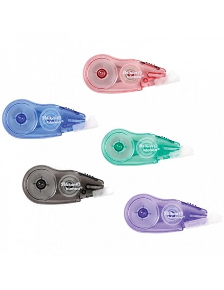 Mini correcteur Pelikan Fancy Roller 5 mm x 6 m - Embout - Vis de réglage - Poignée ergonomique en caoutchouc - Couleurs assorti