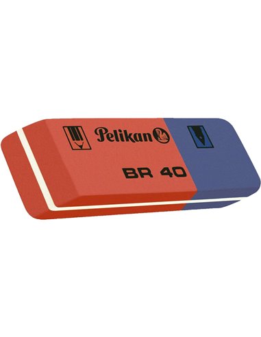 Boîte de 40 gommes Pelikan BR40 - Double fonction pour encre et crayon - Haute qualité - Durable - Effacement de précision - Ble