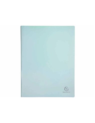 Protege-documents exacompta aquarel polypropylene semi-rigide 30 pochettes 60 vues assortis bleu corail.