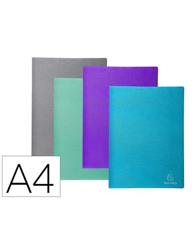 Protege documents exacompta teksto a4 40 vues couverture carte 5/10e pochette lisse coloris assortis.