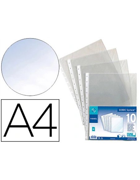 Pochette viquel recharge protège-documents géode personnalisable polypropylène 65 microns format a4+ lot 10 unités.