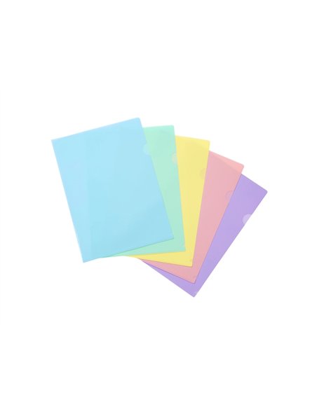 Pochette coin viquel rainbow pastel polpropylene a4 coloris assortis lot 10 unites.