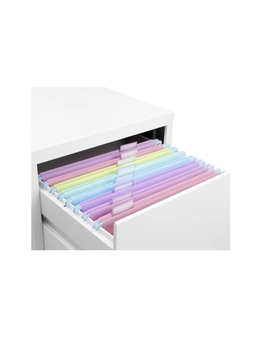 Dossier suspendu viquel rainbow pastel polypropylene coloris assortis lot 8 unites.