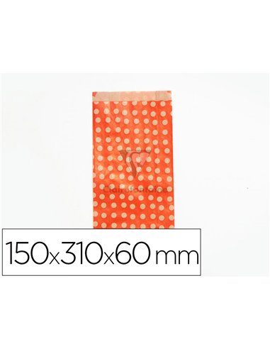 Pochettes kraft fond rouge 50g/m 15x31x6 cm sachet de 50 un.