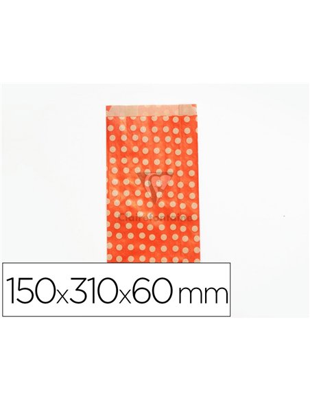 Pochettes kraft fond rouge 50g/m 15x31x6 cm sachet de 50 un.
