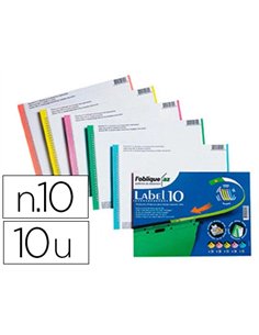 Étiquette l'oblique en bristol pour dossiers az tiroirs étiquettes nº10 coloris assortis pack 10 planches.