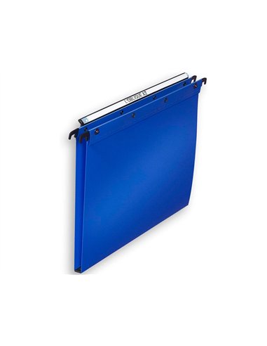 Dossier suspendu l'oblique polypro ultimate 5/10e tiroir entraxe 330mm h250mm fond 15 coloris bleu pack 10 unités.