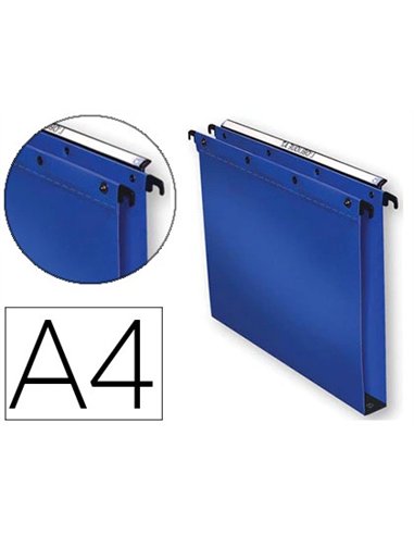 Dossier suspendu l'oblique polypro ultimate 5/10e tiroir entraxe 330mm h250mm fond 30 coloris bleu pack 10 unités.