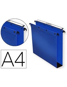 Dossier suspendu l'oblique polypro ultimate 5/10e tiroir entraxe 330mm h250mm fond 50 coloris bleu pack 10 unités.